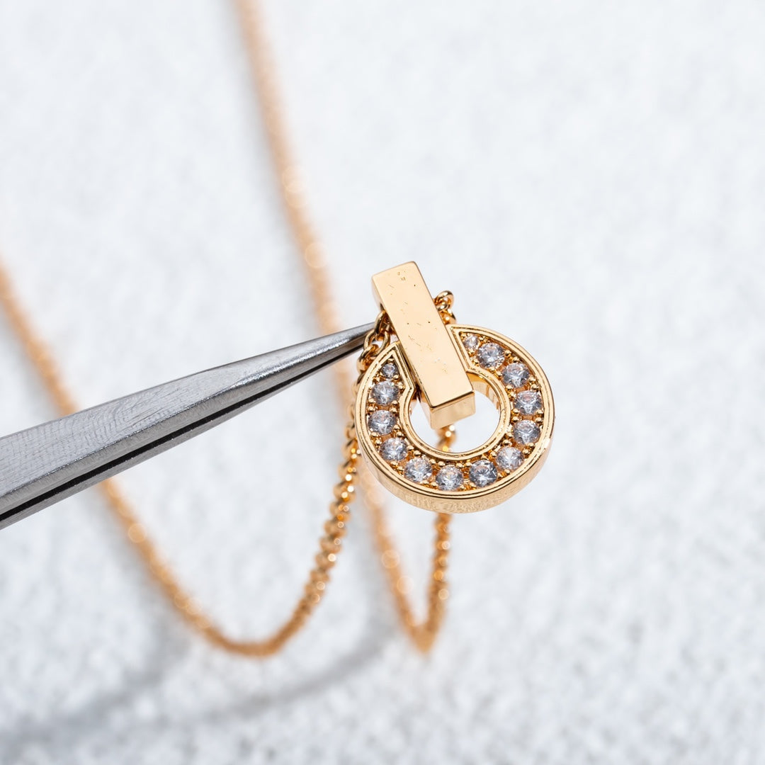 [⭐Haelin Jewelry]GARI NECKLACE PINK GOLD DIAMOND
