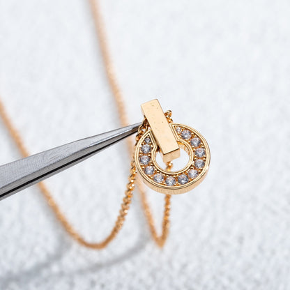 [⭐Haelin Jewelry]GARI NECKLACE PINK GOLD DIAMOND