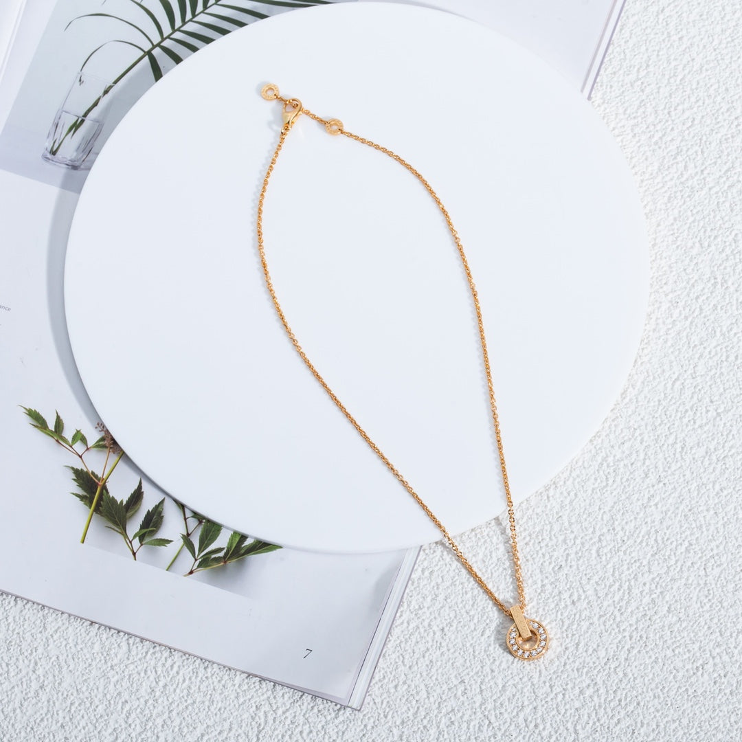 [⭐Haelin Jewelry]GARI NECKLACE PINK GOLD DIAMOND