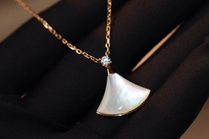 [⭐Haelin Jewelry]DREAM NECKLACE WHITE MOP PINK GOLD 1 DIAMOND