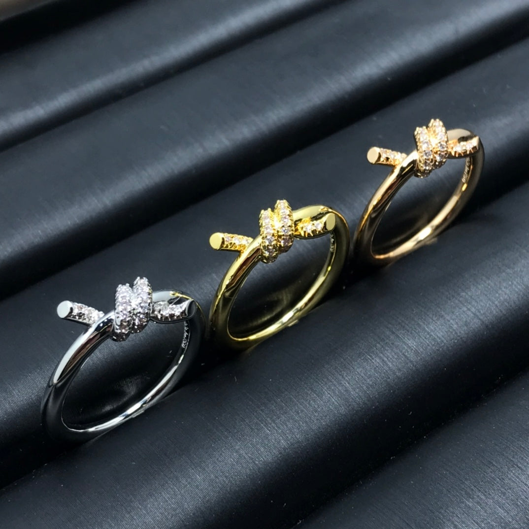 [Haelin Jewelry]KNOT RING 1.2MM DIAMOND