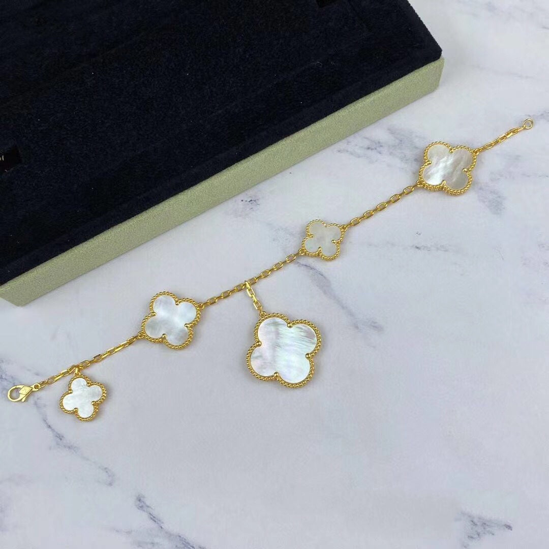 [⭐Haelin Jewelry]MAGIC CLOVER MOP GOLD BRACELET 5 MOTIFS