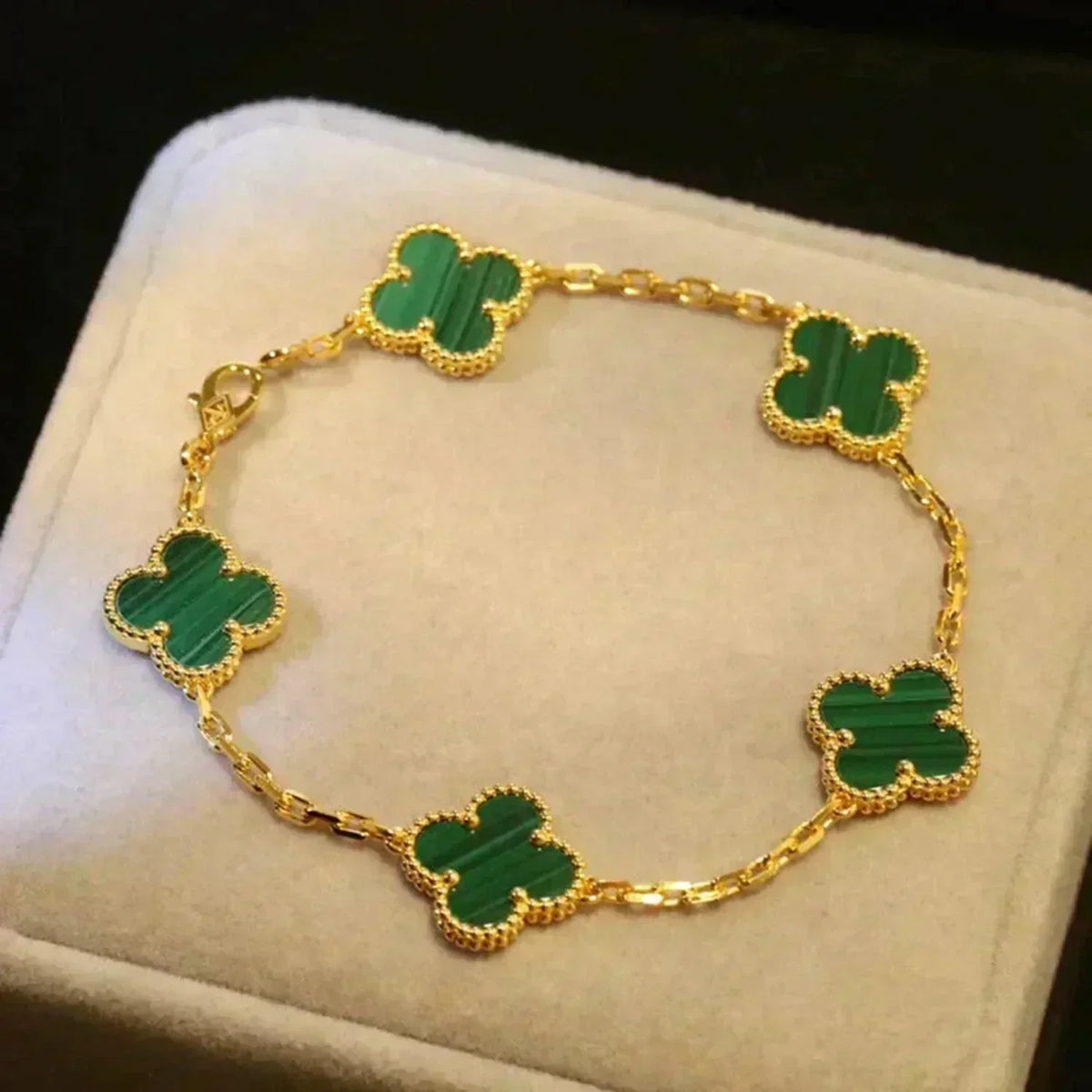 [⭐Haelin Jewelry] CLOVER 5 MOTIF MALACHITE BRACELET COLLECTION