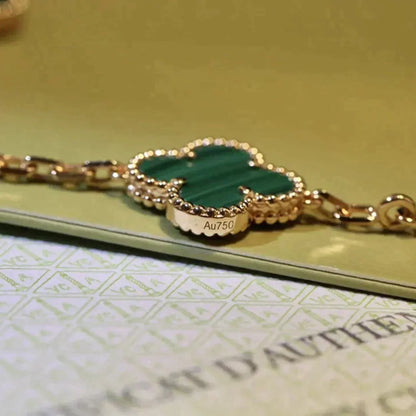 [⭐Haelin Jewelry] CLOVER 5 MOTIF MALACHITE BRACELET COLLECTION