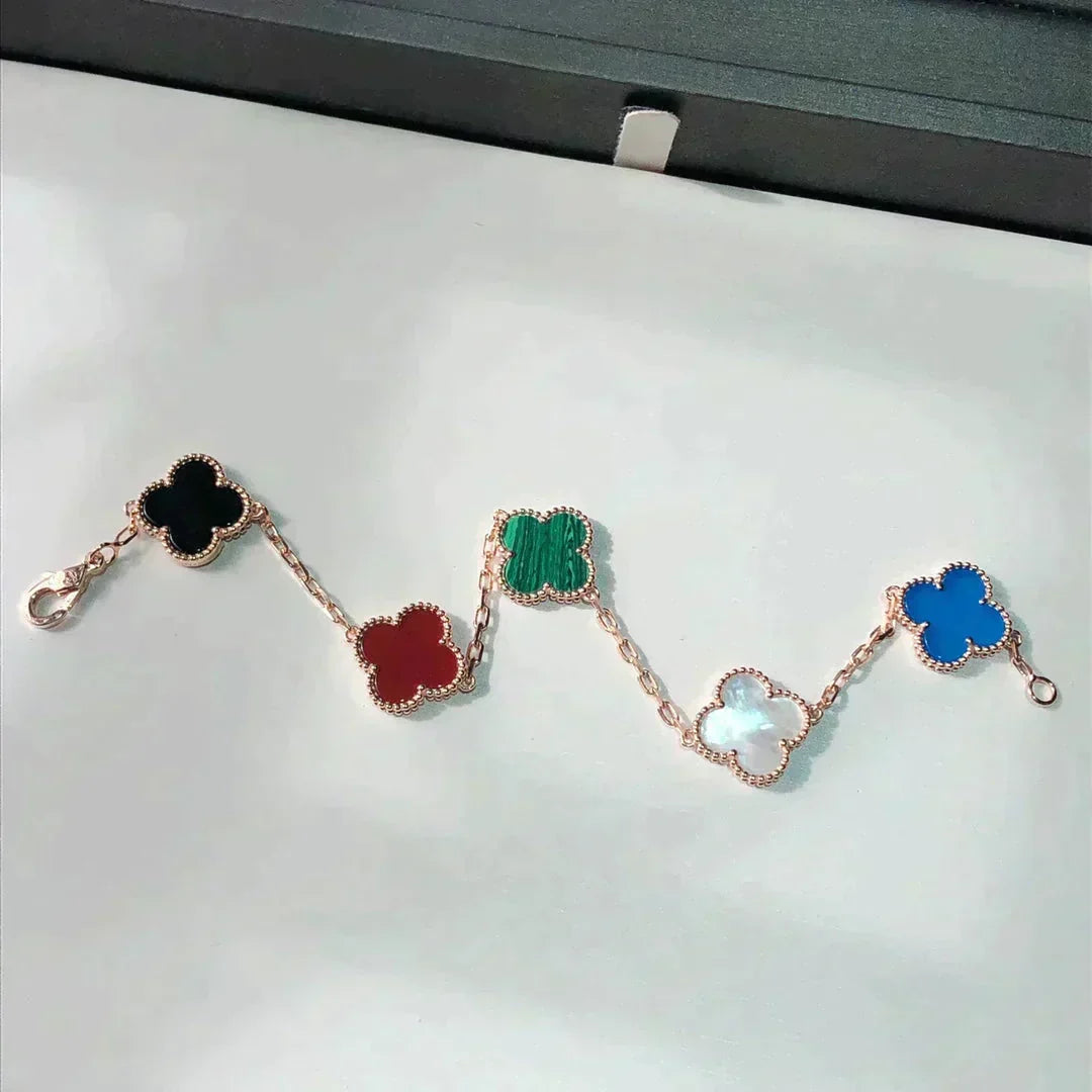 [⭐Haelin Jewelry]CLOVER 5 MOTIFS MULTICOLOR BRACELET