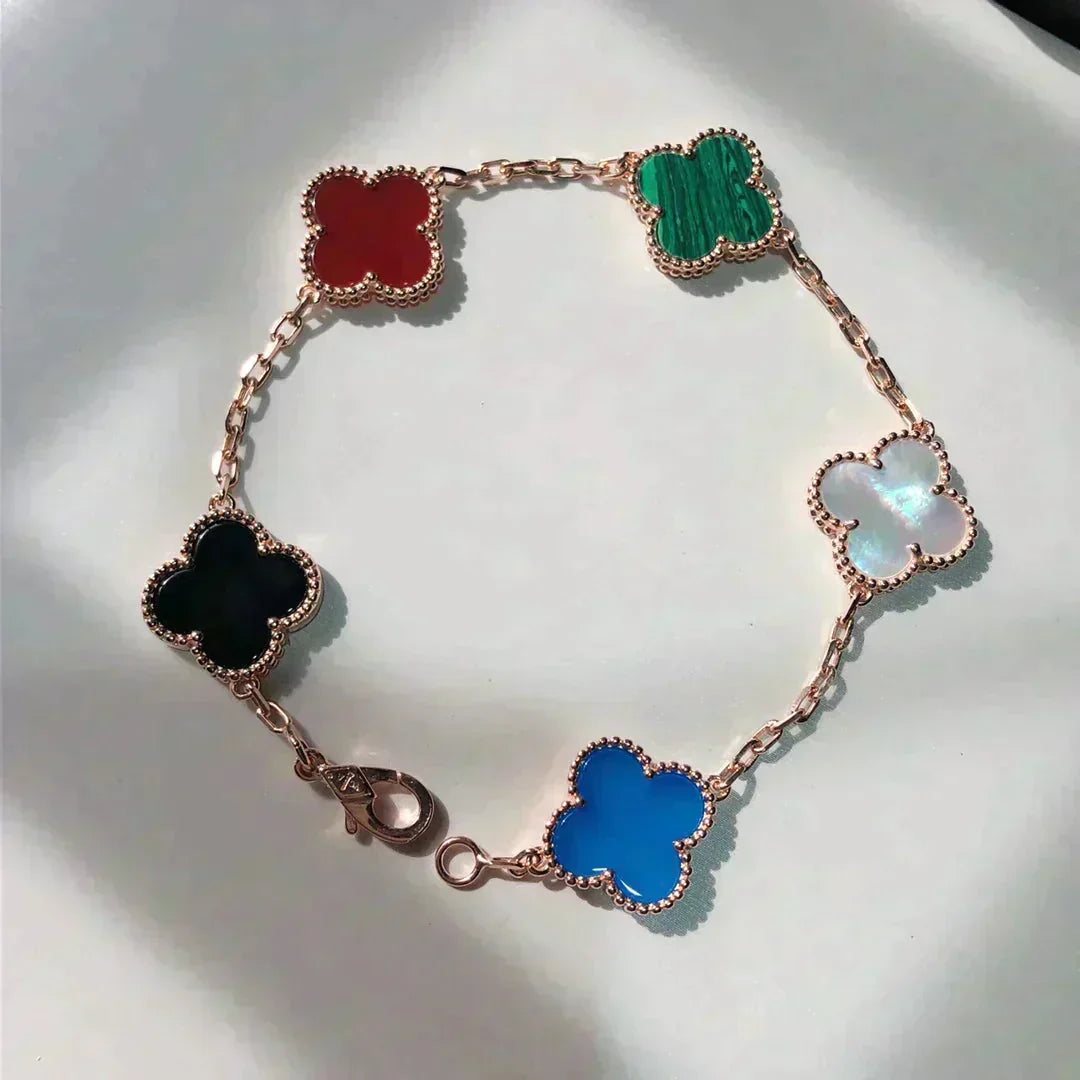 [⭐Haelin Jewelry]CLOVER 5 MOTIFS MULTICOLOR BRACELET