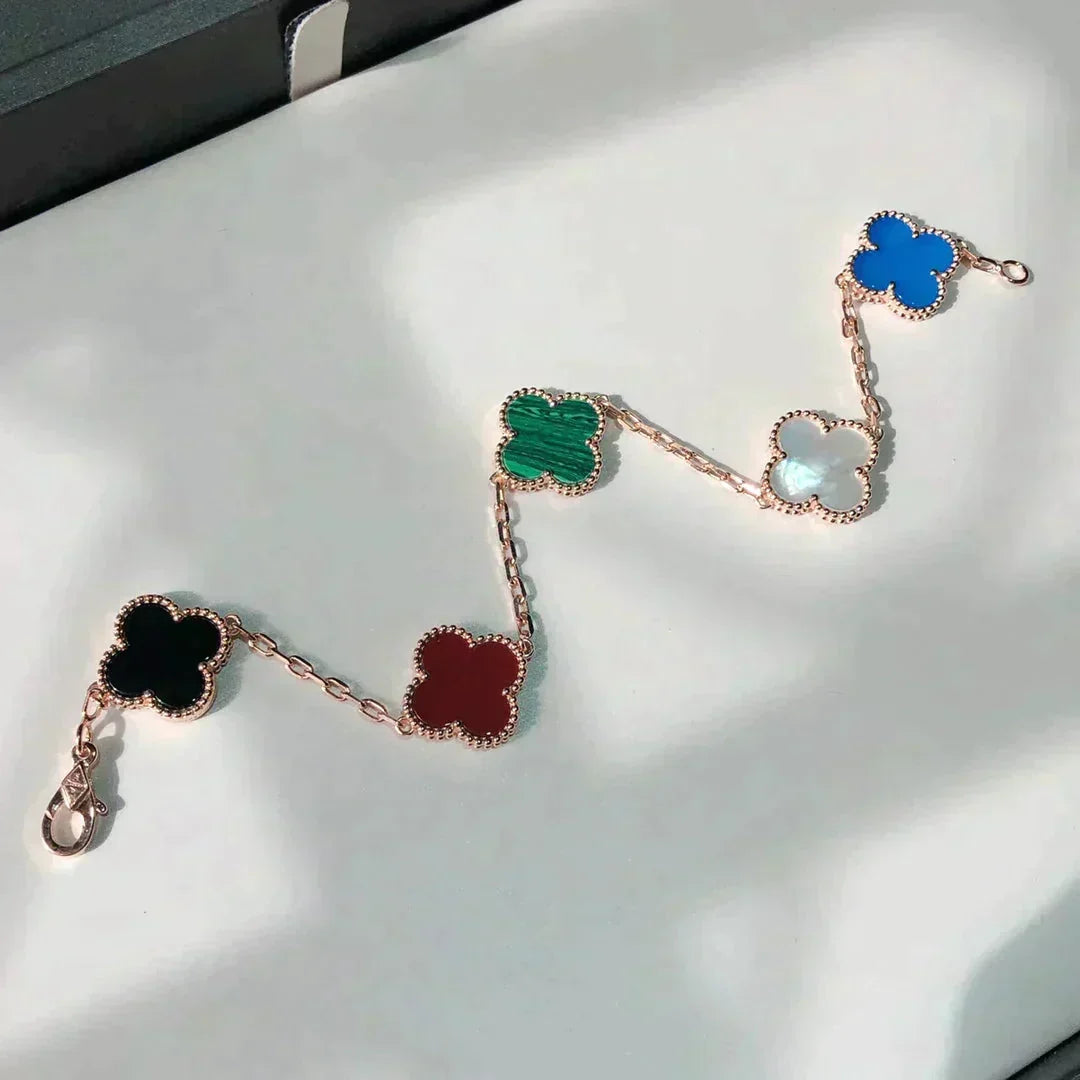 [⭐Haelin Jewelry]CLOVER 5 MOTIFS MULTICOLOR BRACELET