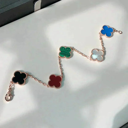 [⭐Haelin Jewelry]CLOVER 5 MOTIFS MULTICOLOR BRACELET