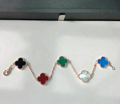 [⭐Haelin Jewelry]CLOVER 5 MOTIFS MULTICOLOR BRACELET