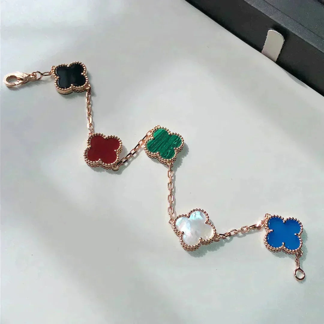[⭐Haelin Jewelry]CLOVER 5 MOTIFS MULTICOLOR BRACELET