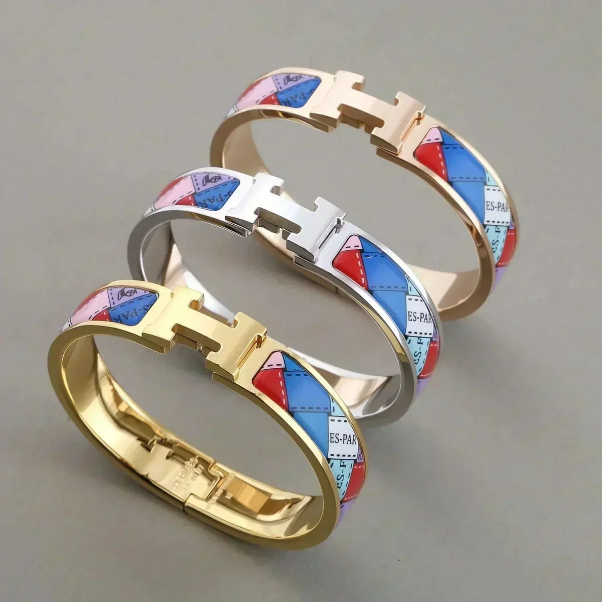 [⭐Haelin Jewelry]H BRACELET DOTTED BORDER 12MM