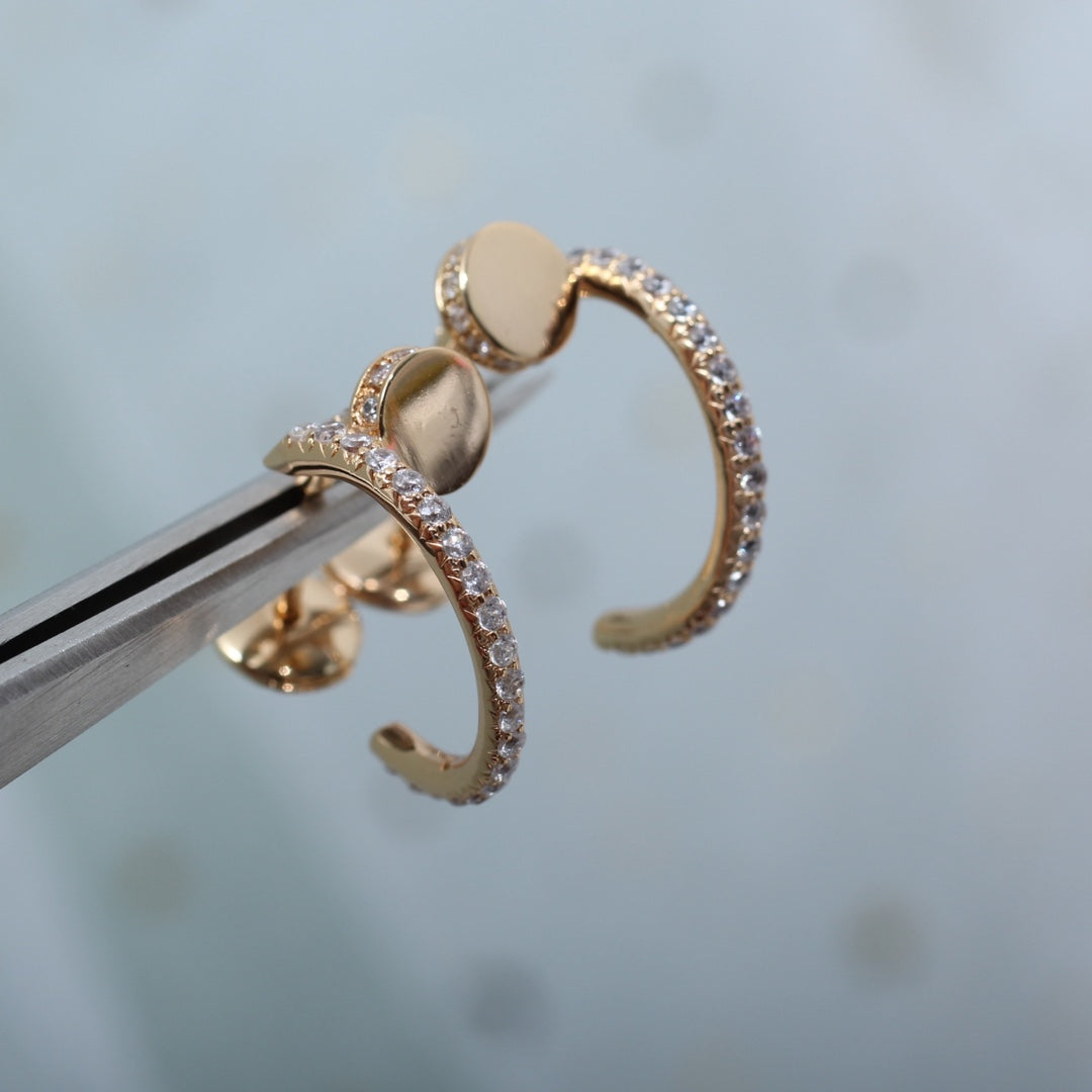 [⭐Haelin Jewelry]JUSTE EARRINGS 12.75MM PINK GOLD DIAMOND