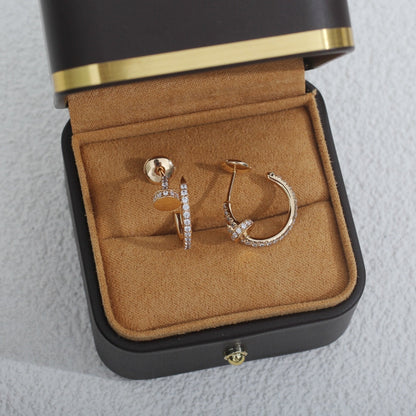 [⭐Haelin Jewelry]JUSTE EARRINGS 12.75MM PINK GOLD DIAMOND