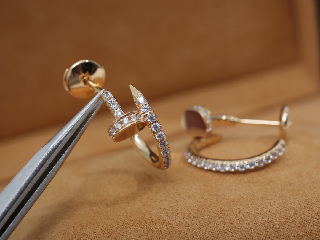 [⭐Haelin Jewelry]JUSTE EARRINGS 12.75MM PINK GOLD DIAMOND