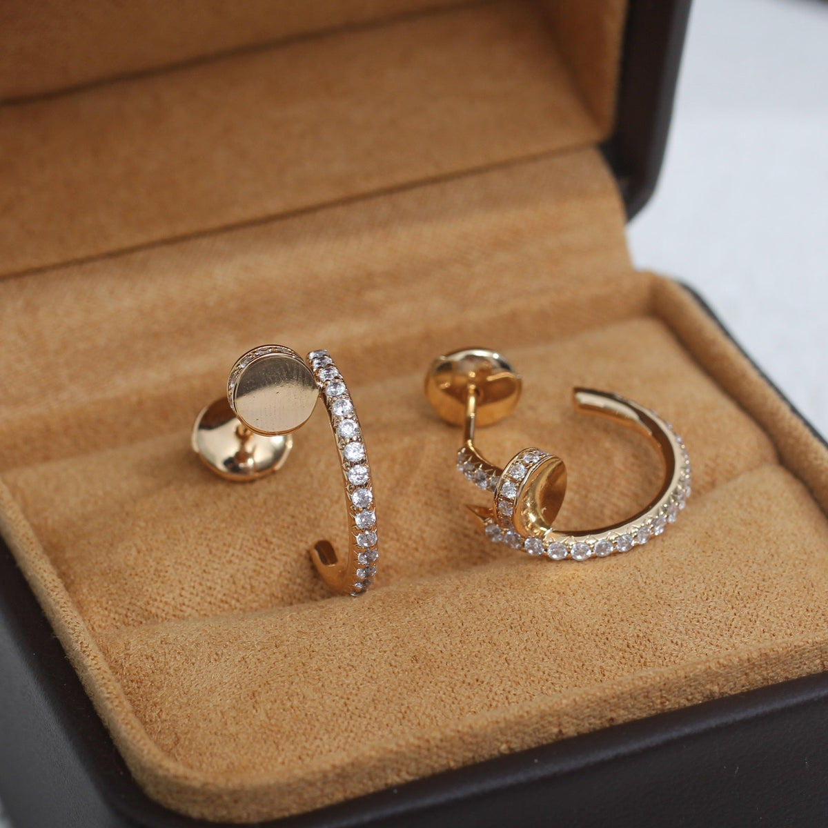 [⭐Haelin Jewelry]JUSTE EARRINGS 12.75MM PINK GOLD DIAMOND