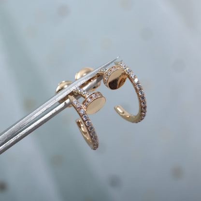 [⭐Haelin Jewelry]JUSTE EARRINGS 12.75MM PINK GOLD DIAMOND