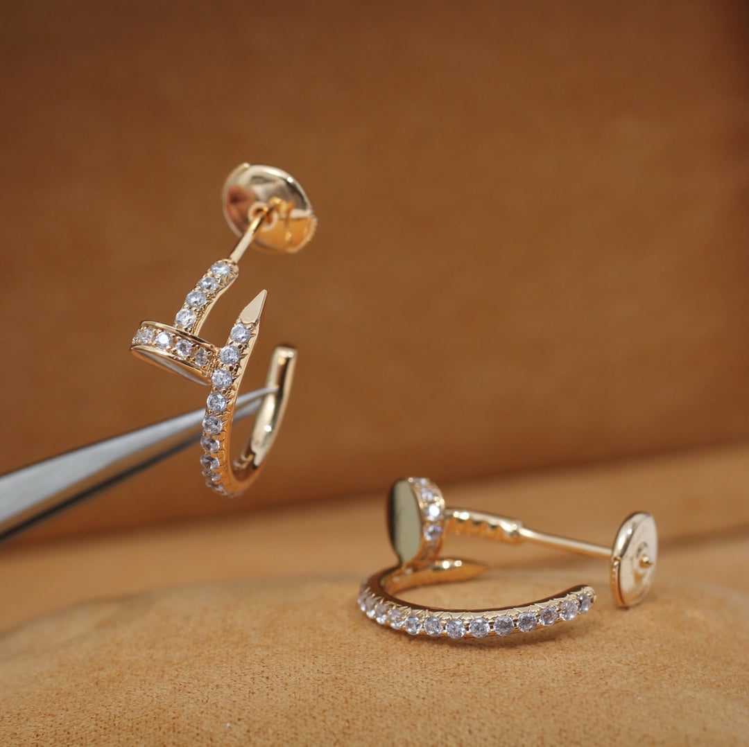[⭐Haelin Jewelry]JUSTE EARRINGS 12.75MM PINK GOLD DIAMOND