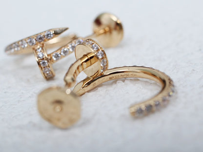 [⭐Haelin Jewelry]JUSTE EARRINGS 12.75MM PINK GOLD DIAMOND