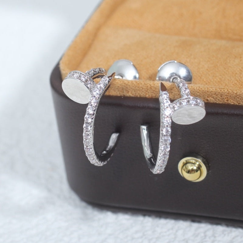[⭐Haelin Jewelry]JUSTE EARRINGS 12.75MM SILVER DIAMOND