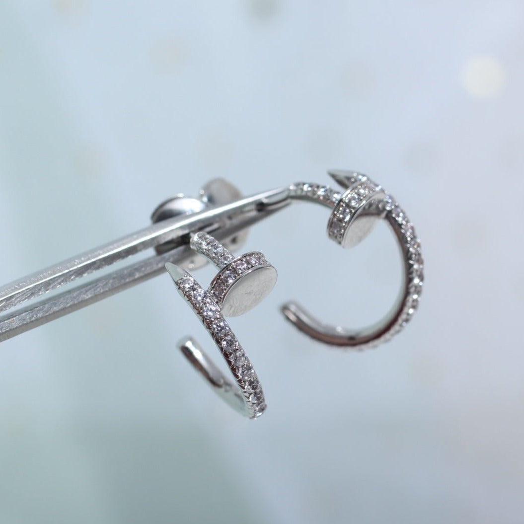 [⭐Haelin Jewelry]JUSTE EARRINGS 12.75MM SILVER DIAMOND