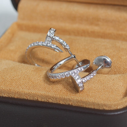 [⭐Haelin Jewelry]JUSTE EARRINGS 12.75MM SILVER DIAMOND
