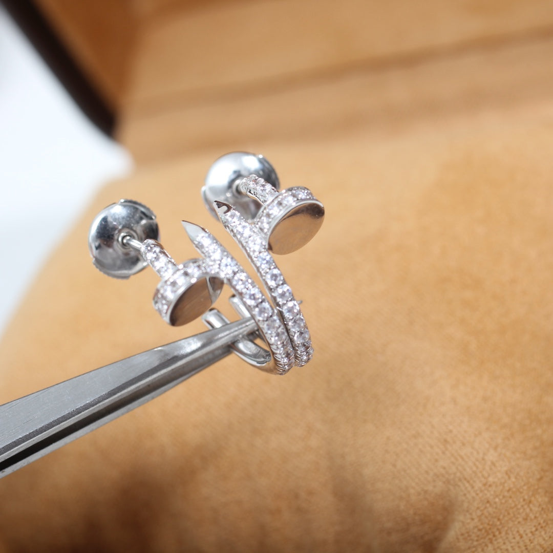[⭐Haelin Jewelry]JUSTE EARRINGS 12.75MM SILVER DIAMOND