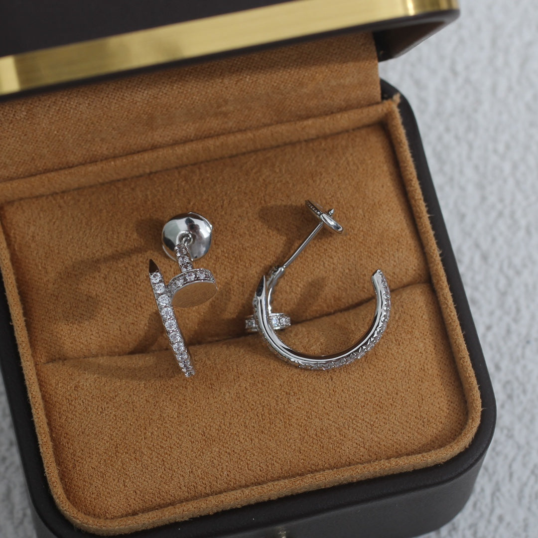 [⭐Haelin Jewelry]JUSTE EARRINGS 12.75MM SILVER DIAMOND