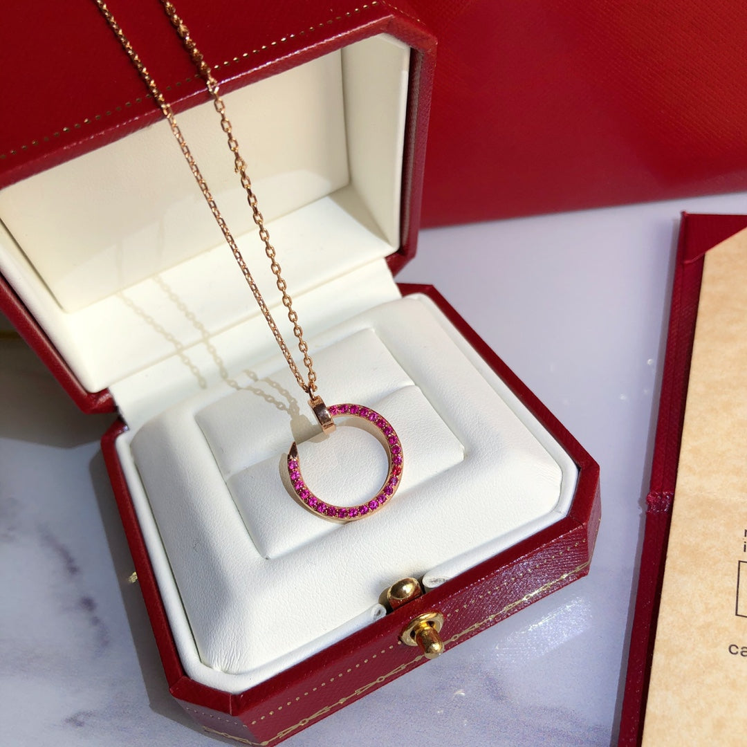 [⭐Haelin Jewelry]JUSTE NECKLACE GOLD RED DIAMONDS