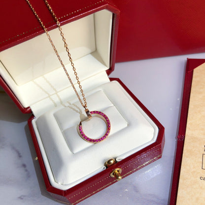 [⭐Haelin Jewelry]JUSTE NECKLACE GOLD RED DIAMONDS