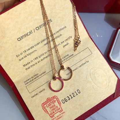 [⭐Haelin Jewelry]JUSTE NECKLACE GOLD RED DIAMONDS