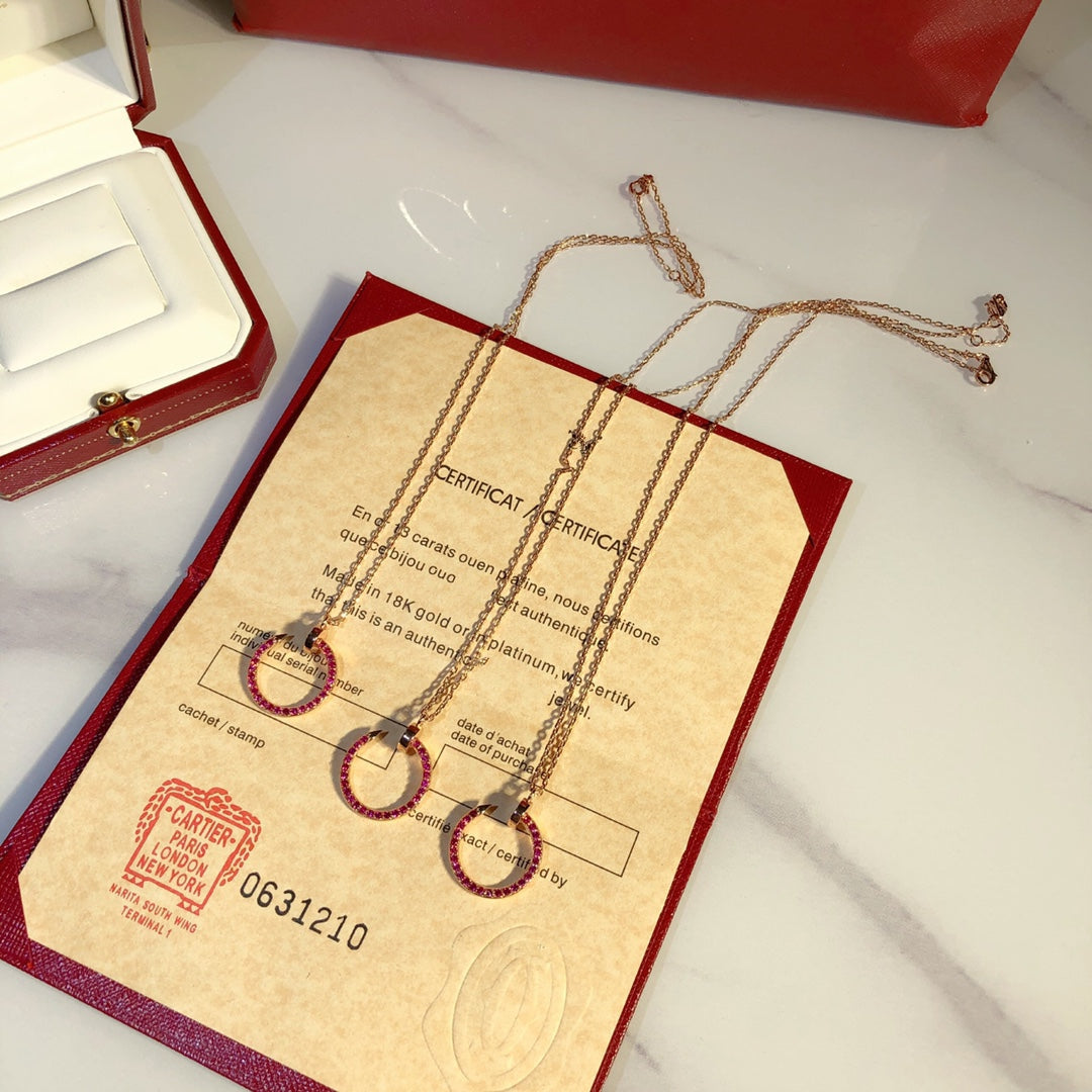[⭐Haelin Jewelry]JUSTE NECKLACE GOLD RED DIAMONDS