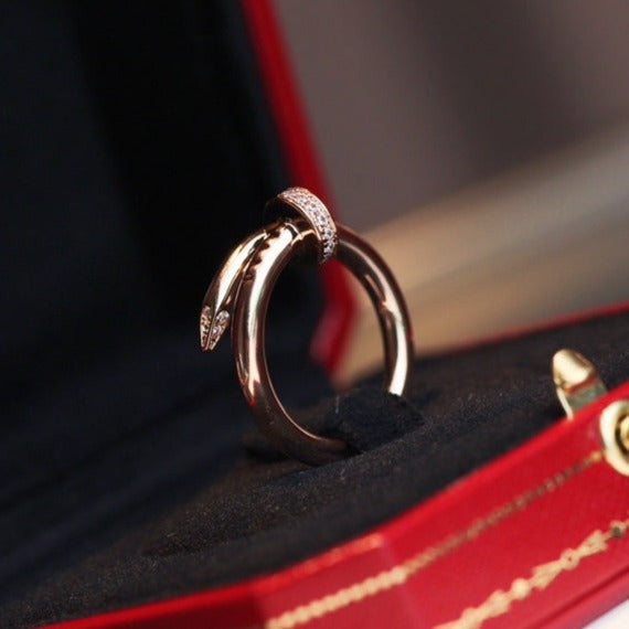 [⭐Haelin Jewelry]JUSTE RING 2.65MM PINK GOLD DIAMOND