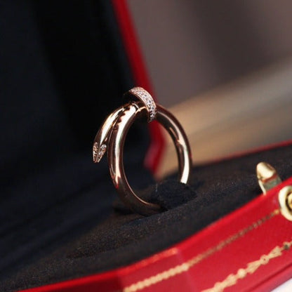 [⭐Haelin Jewelry]JUSTE RING 2.65MM PINK GOLD DIAMOND