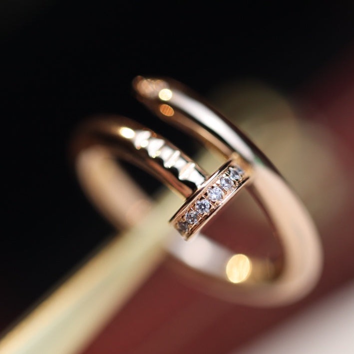[⭐Haelin Jewelry]JUSTE RING 2.65MM PINK GOLD DIAMOND