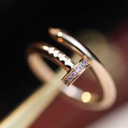 [⭐Haelin Jewelry]JUSTE RING 2.65MM PINK GOLD DIAMOND