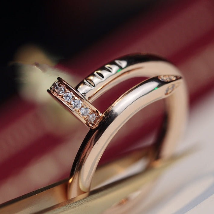 [⭐Haelin Jewelry]JUSTE RING 2.65MM PINK GOLD DIAMOND