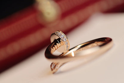 [⭐Haelin Jewelry]JUSTE RING 2.65MM PINK GOLD DIAMOND