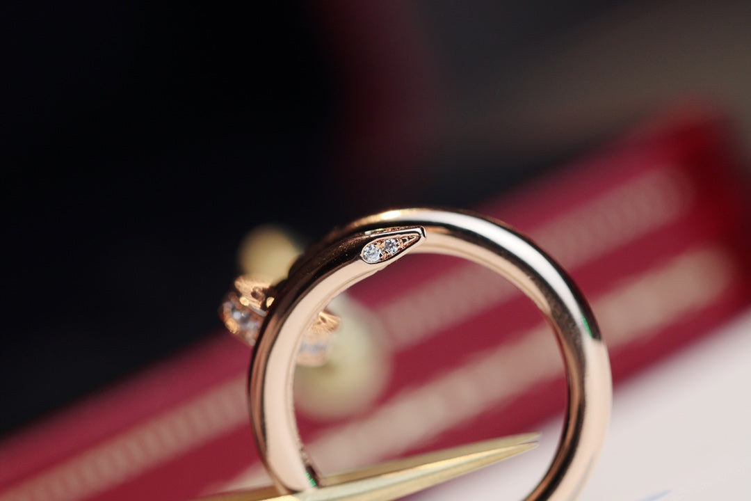 [⭐Haelin Jewelry]JUSTE RING 2.65MM PINK GOLD DIAMOND