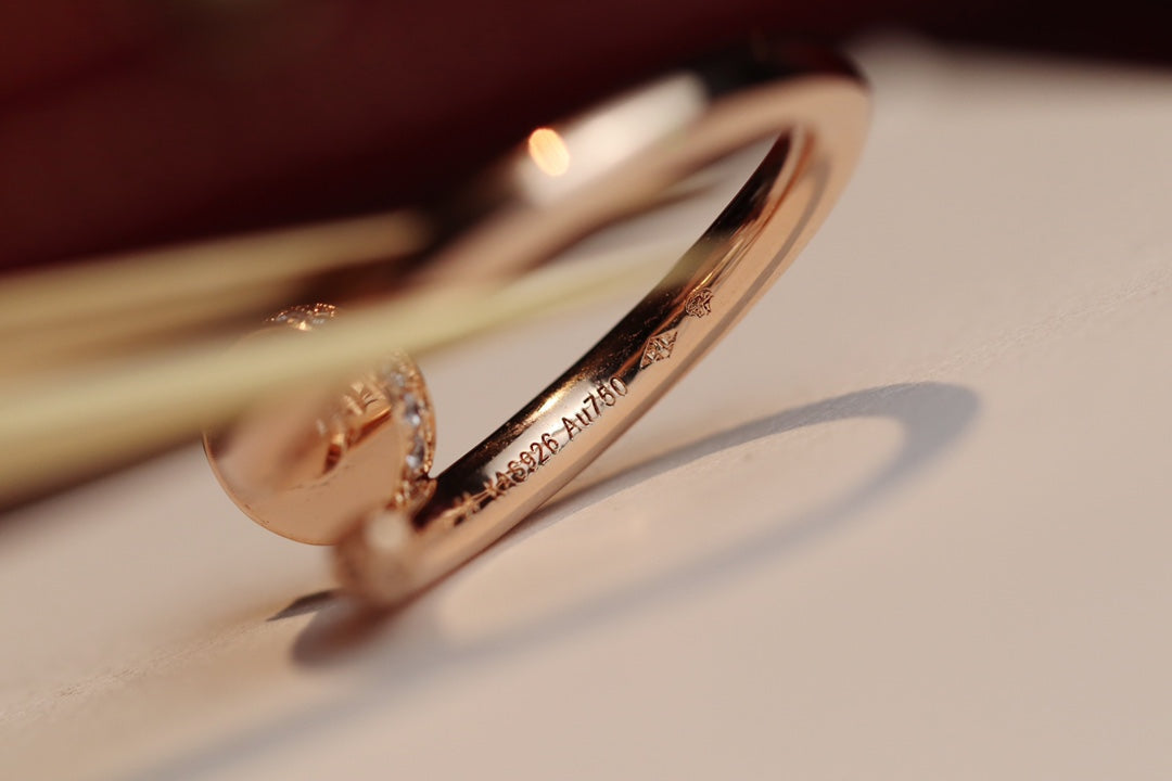 [⭐Haelin Jewelry]JUSTE RING 2.65MM PINK GOLD DIAMOND
