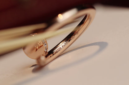 [⭐Haelin Jewelry]JUSTE RING 2.65MM PINK GOLD DIAMOND