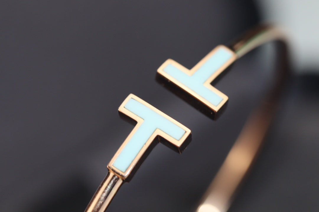 [Haelin Jewelry]T BRACELET 1.8MM TURQUOISE PINK GOLD