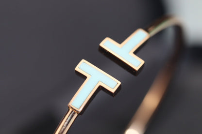 [Haelin Jewelry]T BRACELET 1.8MM TURQUOISE PINK GOLD