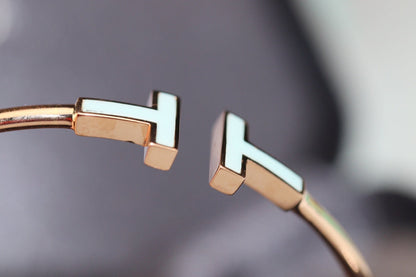 [Haelin Jewelry]T BRACELET 1.8MM TURQUOISE PINK GOLD