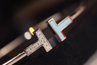 [Haelin Jewelry]T BRACELET 1.8MM TURQUOISE DIAMOND PINK GOLD