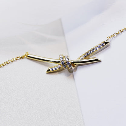 [Haelin Jewelry]KNOT NECKLACE GOLD DIAMONDS
