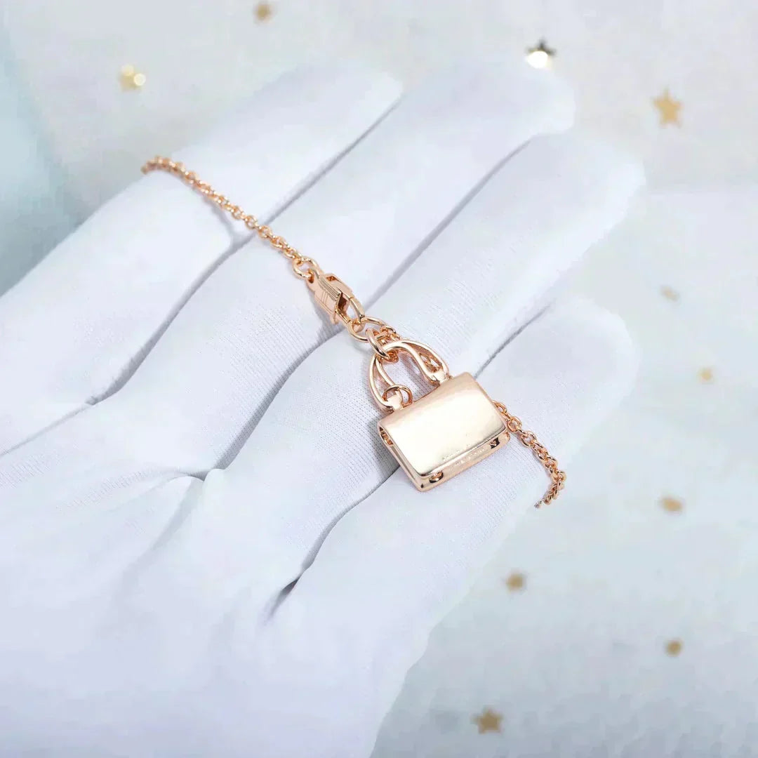 [⭐Haelin Jewelry]AMULETTE PEDANT ROSE GOLD NECKLACE