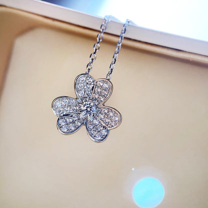 [⭐Haelin Jewelry]CLOVER DIAMOND NECKLACE SILVER
