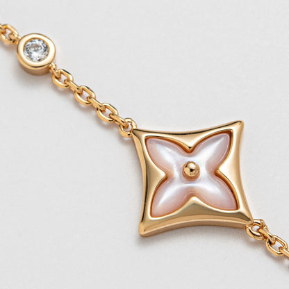 [⭐Haelin Jewelry]STAR 1 DIAMOND PINK GOLD BRACELET