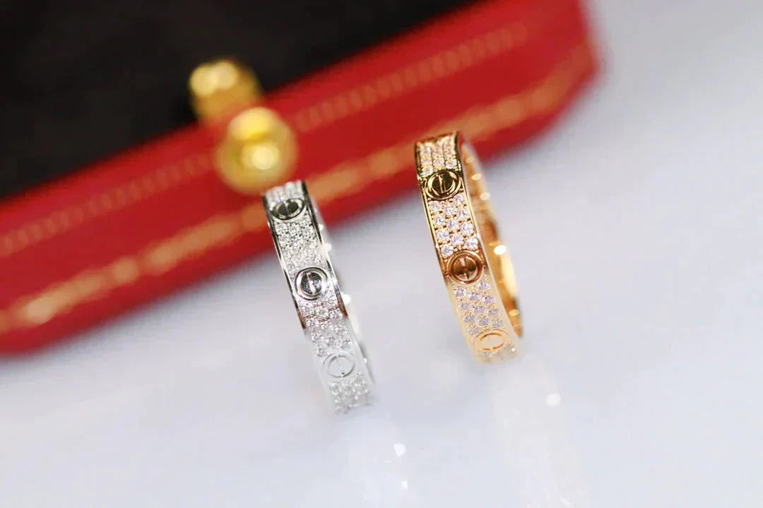 [⭐Haelin Jewelry]LOVE RING 3.6MM DIAMOND PAVED