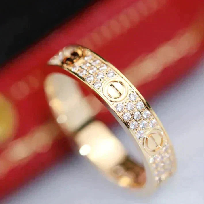 [⭐Haelin Jewelry]LOVE RING 3.6MM DIAMOND PAVED